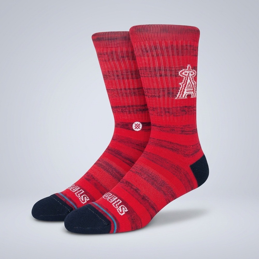 Stance Los Angeles Angels Twist Crew Socks Mens Large 9-13 MLB Baseball NWT
